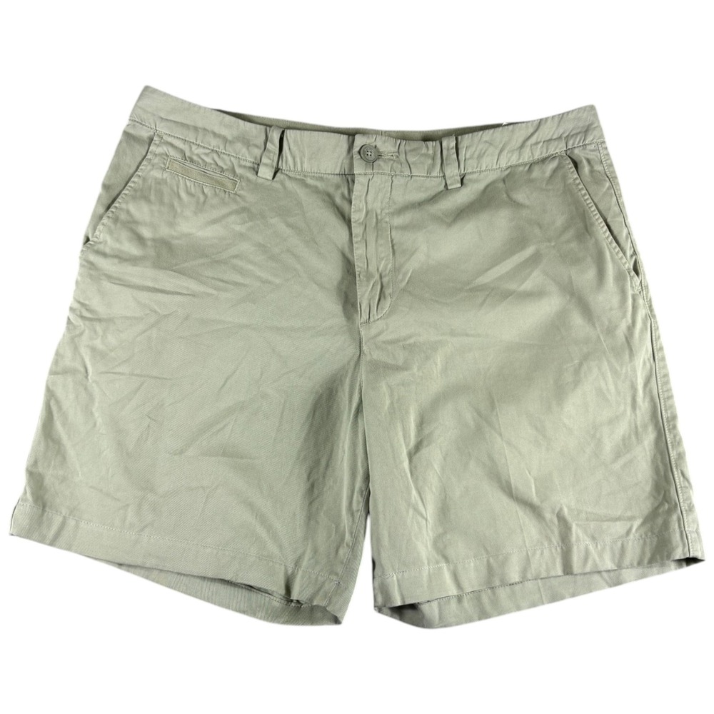 Quiksilver Chino Shorts Mens 36 Sage Green Cotton Flat Front‎ Coin Pocket Casual